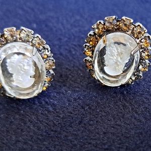 Vintage Cameo Clip-on Earrings